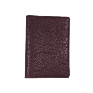 CANALI New Leather Passport Credit Card Holder Maroon